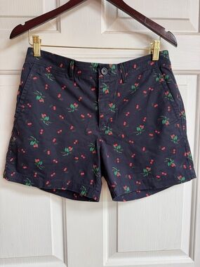 Banana Republic Navy Shorts with Red Cherry Print